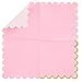Sparkle and Bash 100 Pack Pink Scalloped Cocktail Napkins with Gold Foil Accents for Bridal and Baby Shower (3-Ply, 5 x 5 In)