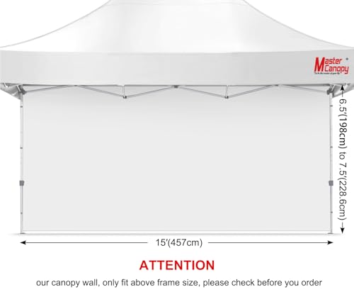 Image of MASTERCANOPY 10x15 Pop Up Canopy Sidewall Only 1-Pack White