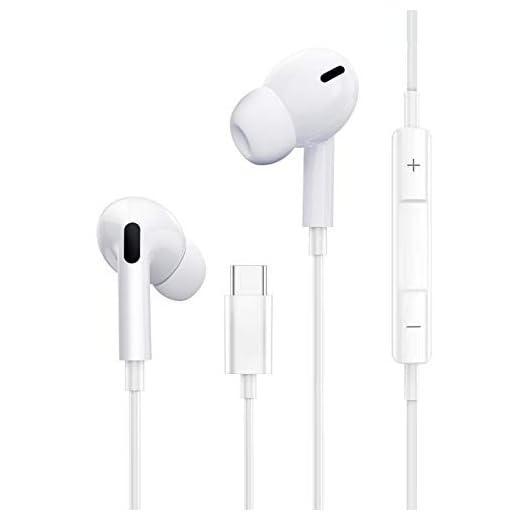 Auriculares USB Tipo C In-Ear Sonido Estéreo con Micrófono y Control de Volumen, Compatible con Huawei, Samsung, Xiaomi, iPad Pro y más Dispositivos de Interfaz Tipo C
