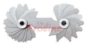 30 PC 1/32 - 1/4'' Radius Gage Set Steel Precision Gauge Set Machinist Tool