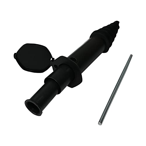 Monal Rotary Airer Ground Plastic Screw Spike With Cap 32mm, 35mm, 40mm, 50mm Washing Line Clothes Black - Image 4