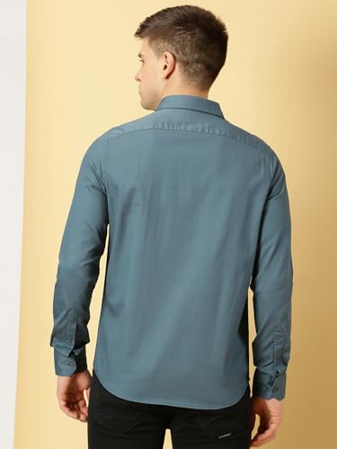 Image of Thomas Scott Men Classic Slim Fit Cotton Casual Full Sleeves Shirt