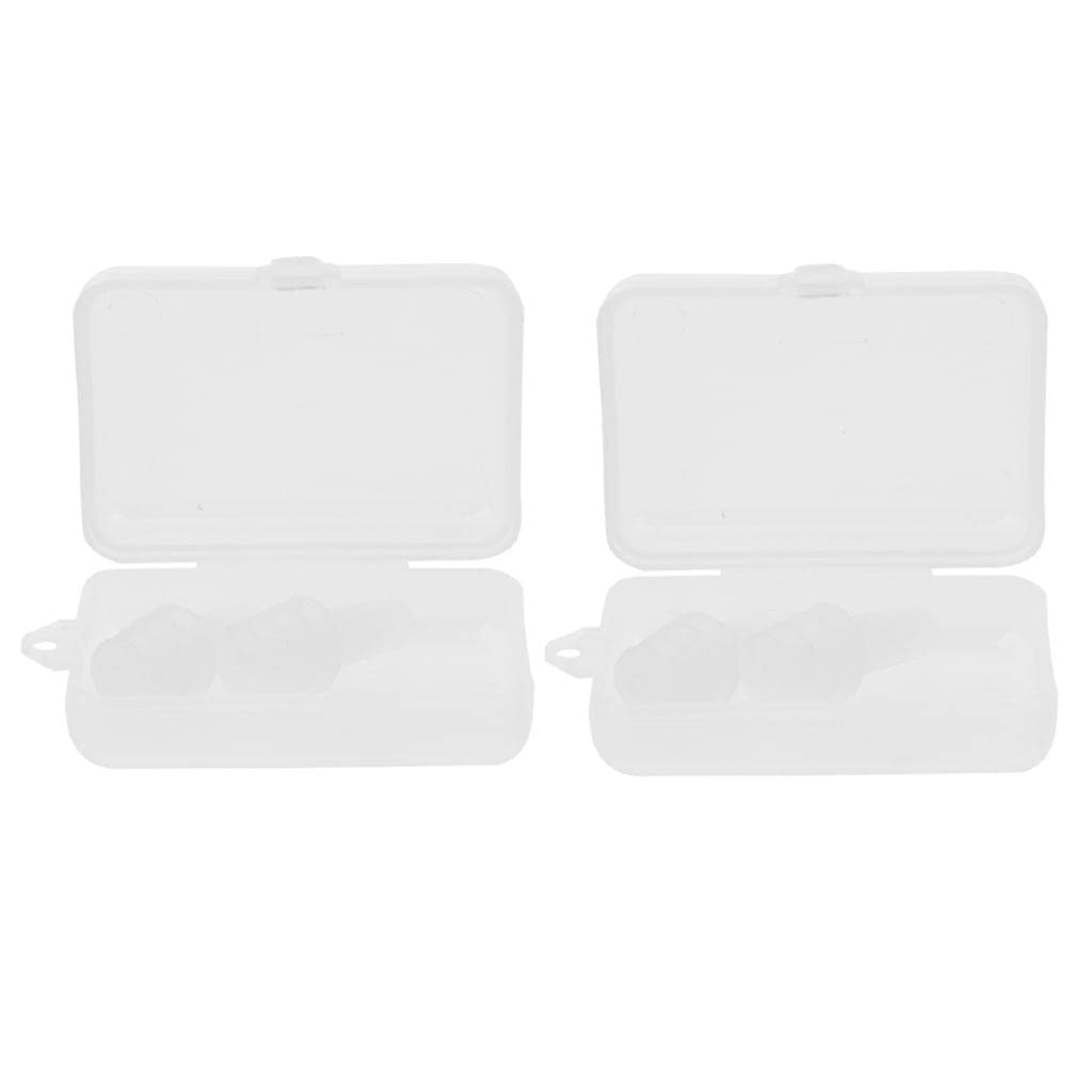 Maxbell 2 Pairs Reusable Silicone Earplugs for Airplane Travel Sleep Silence White-image-9