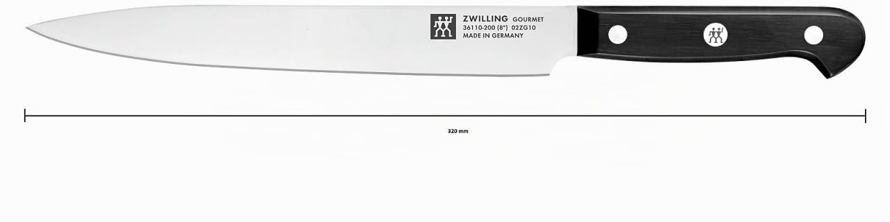 ZWILLING Coltello Gourmet per Carne, 20 cm, Acciaio Inossidabile, Manico Ergonomico Nero, Made in Germany