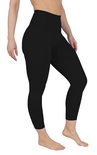 Image of 90 Degree By Reflex Womens High Waisted Workout Capri Leggings Squat Proof Workout Yoga Capris, Black, Large