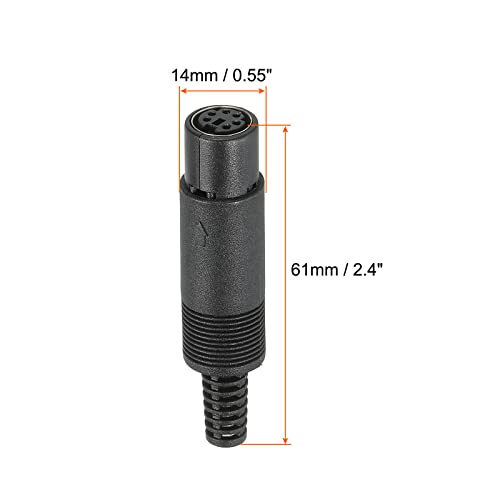 PATIKIL S-Video DIN Mini Female Socket 6 Pin Signal Transmission for TV DVD Player Pack of 5, Black, 61x14mm - Image 2