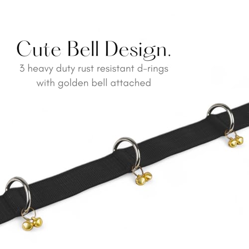 Image of Dog Collar Belt and Leash Set for Large Dogs, Dog Stylish Nylon Leash Belts with Bell - Labrador, Golden Retriever, Pitbull, German Shepherd, Husky, Doberman (Large, Black)