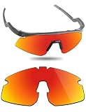 Fiskr Lentes polarizadas de repuesto compatibles con gafas de sol Oakley Hydra OO9229, resistentes a los impactos y ajuste perfecto, Fire Red, Talla única