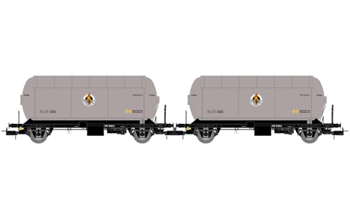 Electrotren He6073 Renfe, Confezione Da 2 Unità, Carri Cisterna Per Gas Pr,'Butano S.A.' Nero-Argento, Ep; Iii Carri Merci