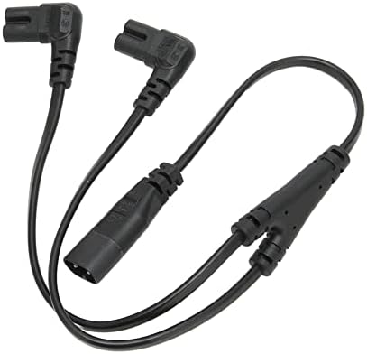Bewinner IEC 320 C8 to Dual C7 Y Split Power Cord, 1500W IEC Figure 8 Male to 2 Female 1 in 2 Out AC Power Splitter Cable for LCD Monitor Desk Lamp