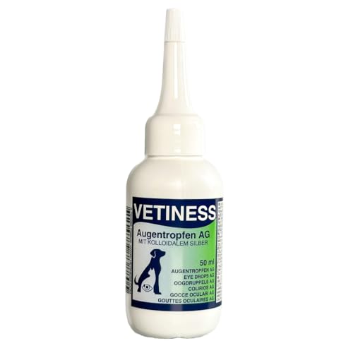 Collyre Chien et Chat 50 ML – Gouttes Oculaires – Nettoyant Yeux Chien Oculaire Doux et Apaisant avec Argent Colloïdal pour Soins Quotidien