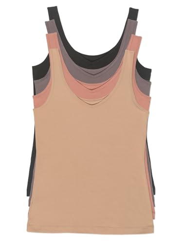 Image of Felina Reversible Cotton Womens Tank Top | 4-Pack