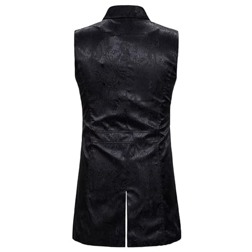 Mens Victorian Suit Vest Steampunk Gothic Sleeveless Tailcoat Paisley Dress Floral Vest Waistcoat3
