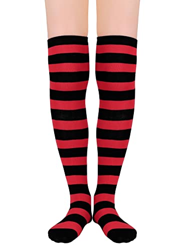Image of Century Star Thigh High Socks Striped Extra Long Tube for Women Over the Knee Athletic Sports Socks Plus Size Stockings