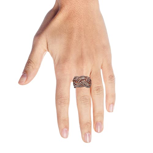 Lux Accessories Nicole Miller Gold-Tone Twisted Stretch Clear Crystal Rhinestones Fashion Ring #TOP2