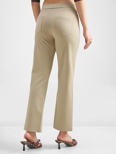 Image of Tokyo Talkies Women's Stretchable Bootcut Pants | High Rise Flared Trousers |Travel & Formal Wear|Workwear Trousers