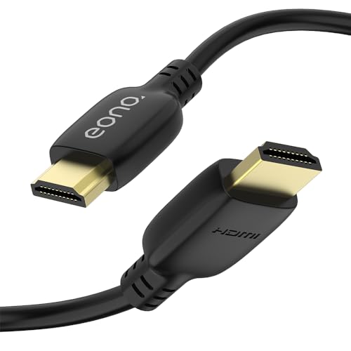 Amazon Brand – Eono HDMI Certified Cable 8K Ultra High Speed HDMI 2.1 Cable 8K/60Hz 4K/120Hz 48Gbps, Black 1.8 Meter