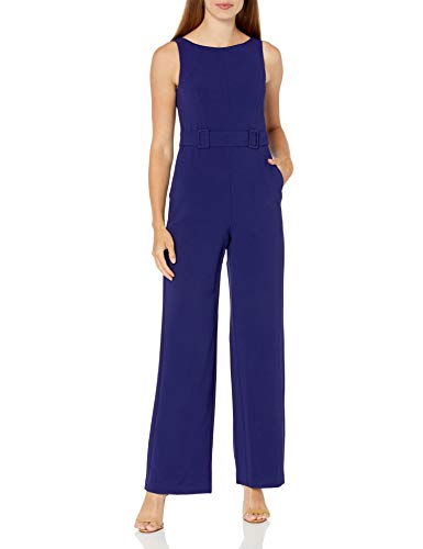 Vince Camuto Women's Kors Wide Leg Crepe Jumpsuit (Regular, Indigo, 2 Petite
