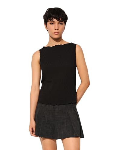 Image of ONLY Women's Textured Self-Design Sleeveless Top