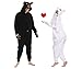 dressfan Black Bear Costume Onesie Pajamas Hooded Animal Halloween Cosplay Costume for Unisex Adults,Black,XL