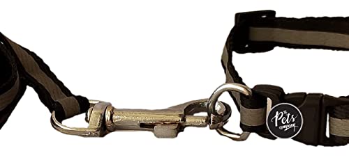 Image of The Pets Company Reflective Leash Collar Set for Puppies, 4 Feet 10 MM, Black