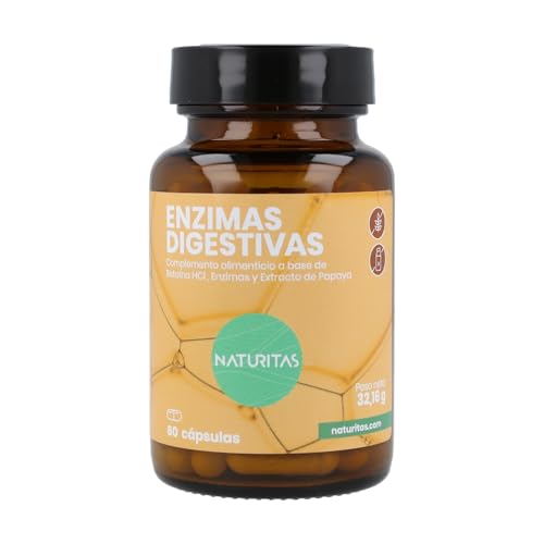 Enzimas Digestivas 60 Cápsulas Naturitas Essentials | Favorece la digestión de proteínas | Sin gluten y sin lactosa