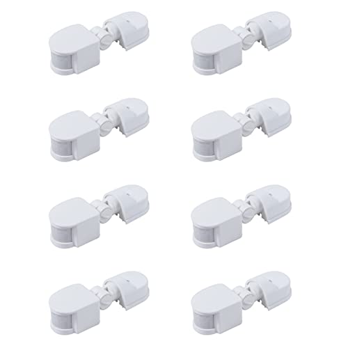 Janasiba 8 sensores de movimiento infrarrojo AC110V-240V Interruptor de sensor ajustable para sensores de movimiento corporal PIR para múltiples escenarios ()