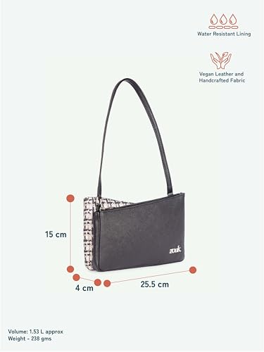 Image of ZOUK Kiya Small Shoulder Bag for Women - Dual-Sided Shoulder Bag with Criss-Cross Design| Handcrafted Purse with Dual Zipper Compartments & Water-Resistant Lining |
