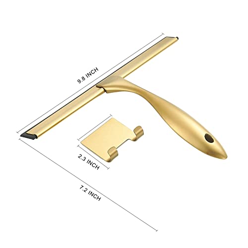 Image of 10inch Water Cleaning Squeegee for Bathroom Car or Kitchen Top Stainless with Silicon Rubber 3 Choice (Gold)