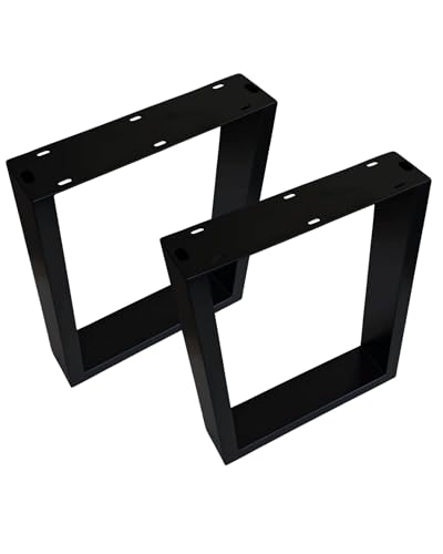 Gedotec 2 Bankkufen O-Form schwarzes Metall 400 x 320 mm Bankfüße Industriedesign aus Stahl pulverbeschichtet Bankgestell für Sitzbank Couchtisch oder DIY Möbel mit Filzgleiter