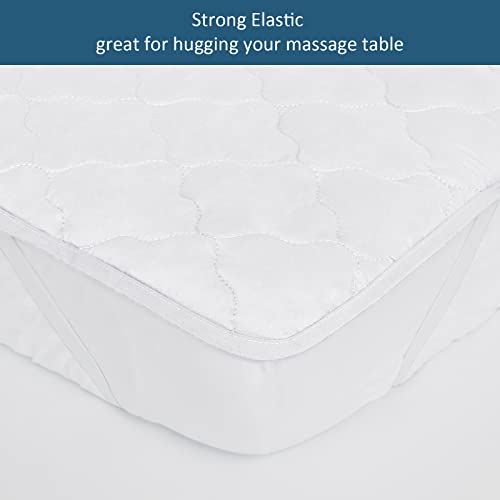 2-Piece Waterproof Massage Table Sheet Set, Extra Soft, Cushy, For Massage Tables, Includes Massage Fitted Sheet And Face Rest Cover, White #TOP1