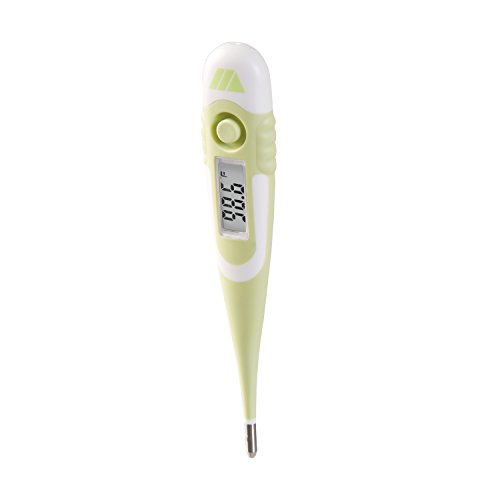 Mabis 9-Second Waterproof Digital Thermometer With Flexible Tip For Fast Oral, Rectal Or Underarm Temperature Readings For Babies, Children And Adults, Green #TOP7