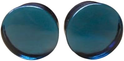 Blue sapphire Double Flared Plug Ear Gauge & Plugs Earring Size 5mm to 30mm