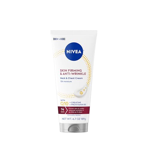 NIVEA Skin Firming & Anti Wrinkle Neck & Chest Cream with Coenzyme Q10, Creatine and Provitamin B5, Skin Firming Cream Reduces the Look of Fine Lines and Wrinkles, 6.7 Oz Tube