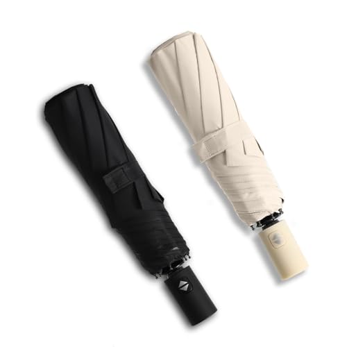 Image of BAODINI Small UV Protection Travel Umbrella Compact for Rain and Sun UPF 50+ Windproof Portable 42 inch Umbrella for Women and Men
