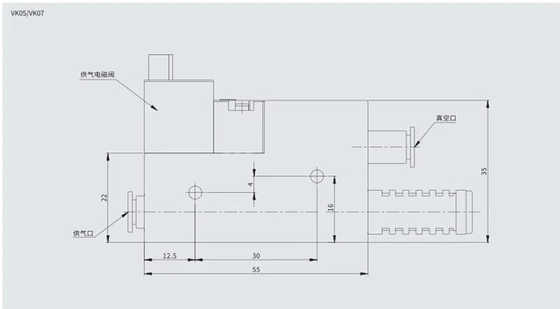 NURII Generador de vacío Integrado VK, con Control de Alto vacío y bajo caudal y válvula solenoide con función destructiva, VK05 VK07-D VK07-J(VK05)