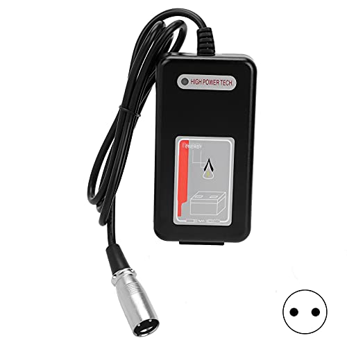 Brrnoo Cargador de batería para Silla de Ruedas, Scooter de Movilidad de 24 V 2 A, Cargador de batería para Silla de Ruedas para Personas Mayores, Accesorio de Repuesto para Silla de Ruedas(EU)