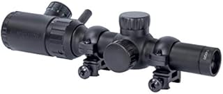 Monstrum 1-4x20 Rifle Scope with Rangefinder Reticle and Medium Profile Scope Rings | Black