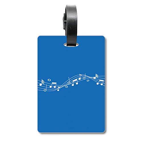 Étiquette de bagage note de musique bleue pour valise et sac