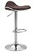 CLP Sgabello Bar Shanghai in Stoffa I Sgabello Alto Cucina Girevole E Regolabile 60-80CM I Sgabello Design Bancone, Colore:Marrone