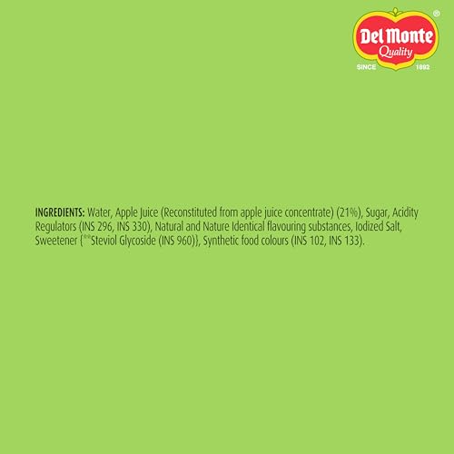 Image of Del Monte Green Apple Fruit Drink (Pack of 6) - Crisp, Tangy & Ideal for Mocktails & Cocktails |No added preservatives