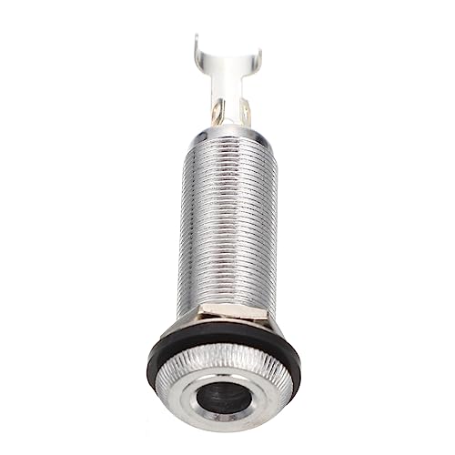 Vaguelly エレキギター用バレルジャック アコギ jack トーン electric guitar バレルステレオプラグ 低音出力ステレオジャック バスバレルジャック 銅 Silver