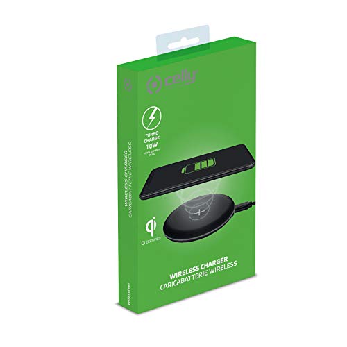 Celly-Wireless Charger Fast Pad, Nero