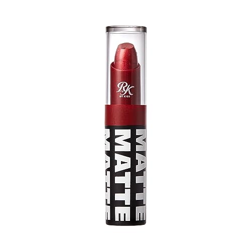 Ruby Kisses Lipstick, Matte Finish, Long-Lasting, Highly Pigmented, Smooth Apply, Full Coverage Lip Color Makeup (Metallic Red)
