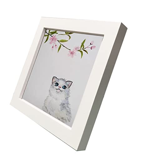 Image of 7x7 Picture Frames White Square. Solid Wood.Plastic Panel.The Protective Film Must be Removed.
