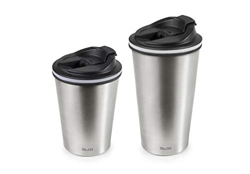 IBILI Thermos Flask, Satin, 280 ml, Stainless Steel, Double Wall, Reusable, Coffee Cup, Silver, 0.28 Liter