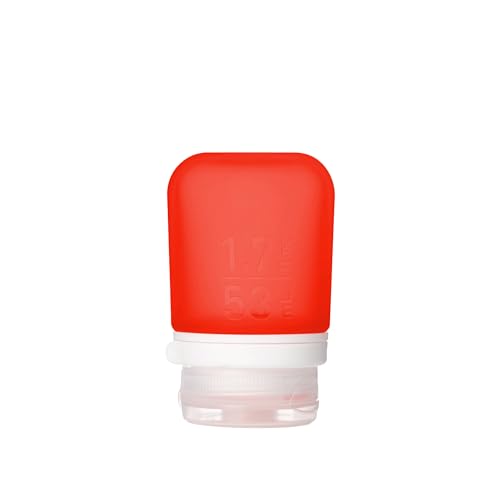 Image of humangear GoToob+ (Small) | Refillable Silicone Travel Bottle | Locking Lid | Food-Safe Material | Red, Small (1.7 fl.oz; 53ml)