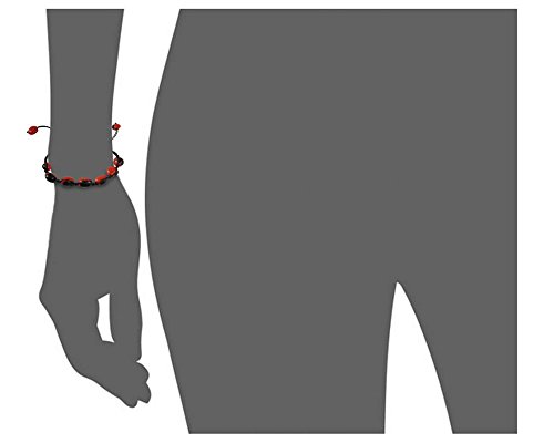 E B Evelyn Brooks Designs Adjustable Macrame Ethnic Unisex Good Luck Bracelet w/Meaningful Good Luck Huayruro 8mm Red & Black Seed Beads - Great gifts for HIM & for HER2