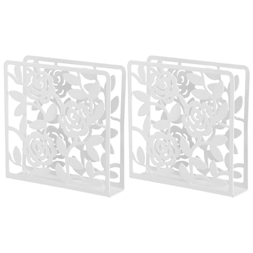 Serrage-livres en fer blanc TEHAUX lot de 2 pour étagère bureau maison