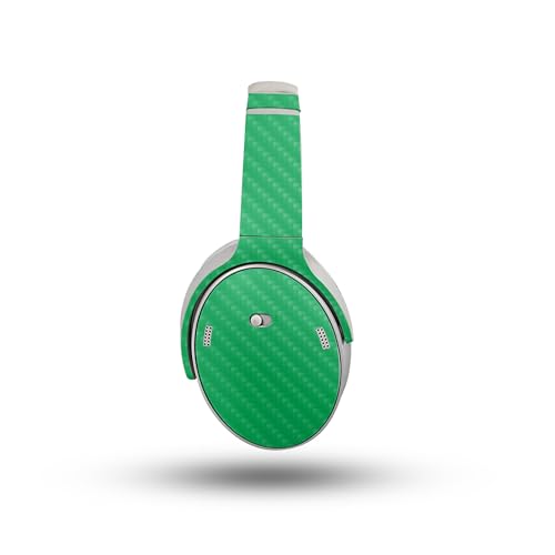 Image of Carbon Fiber Headphone Skin Compatible with Bose QuietComfort Headphones (2023) - Solid Green - Premium 3M Vinyl Protective Wrap Decal Cover - Easy to Apply | Crafted in The USA by MightySkins
